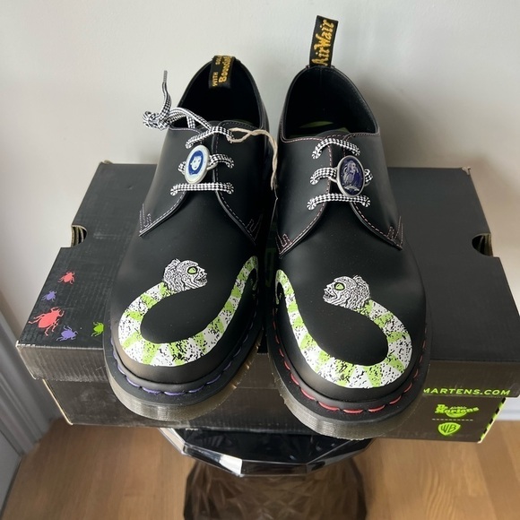 DR MARTENS 1461 WB BEETLEJUICE SMOOTH LEATHER OXFORD SHOES - Picture 14 of 16